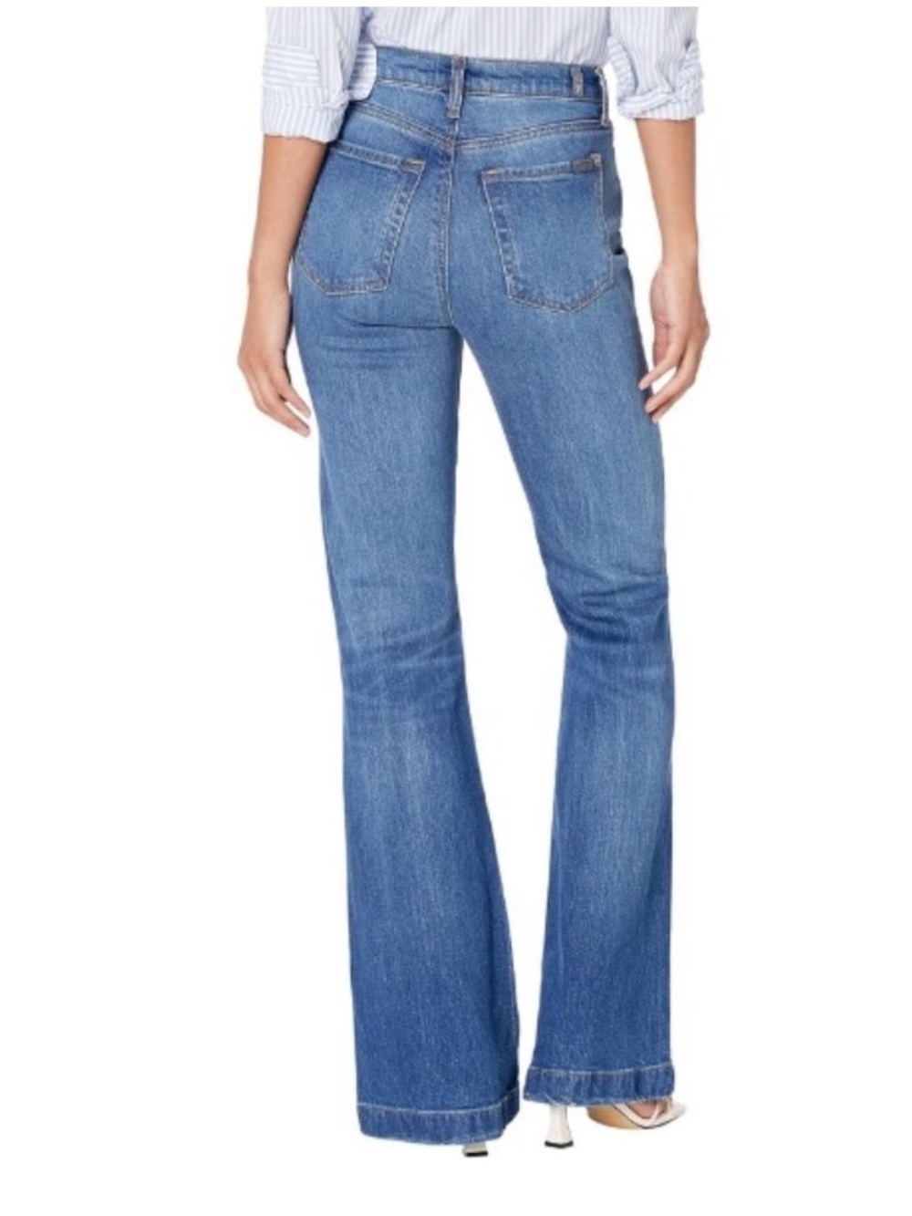 NWT 7 For All Mankind Dojo Ultra High Rise Flare Jeans Medium Wash Size 27 - Picture 2 of 13